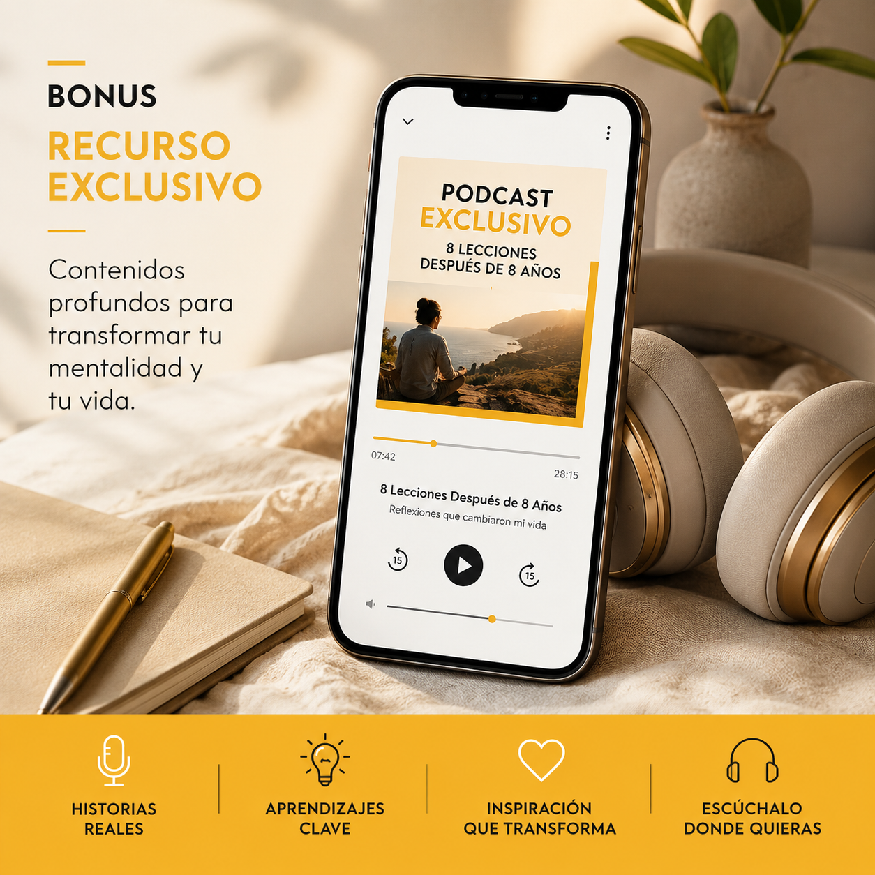 Podcast exclusivo con ocho lecciones